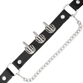 Mla3012-chain Milwaukee Leather Silver Middle Finger Emblem Boot Chain With Adjustable Strap Mla3012-chain Milwaukee Leather Silver Middle Finger Emblem Boot Chain With Adjustable Strap