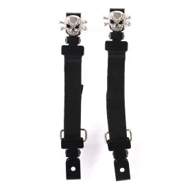 Mla4009-skull-bungee Milwaukee Leather Mla4009 Motorcycle Biker Skull And Bones Emblem Elastic Bungee