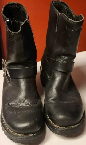 Mb407 Milwaukee Motorcycle Afterburner Boots Mens Size 10 D Black Leather Retro