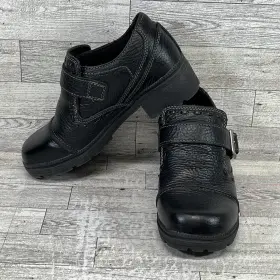 Mvb-238 Milwaukee Motorcycle Clothing Co Mvb238 Co. Black Leather Shoes Women Size 7