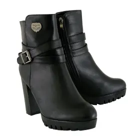 Mbl9435-blk Milwaukee Performance Mbl9435 Womens Black Double Strap Side Zipper Boots Wi Mbl9435-blk Milwaukee Performance Mbl9435 Womens Black Double Strap Side Zipper Boots Wi