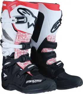0212024-1225-14 Moose Offroad Tech 7 Boots - Black/white/red Us 14