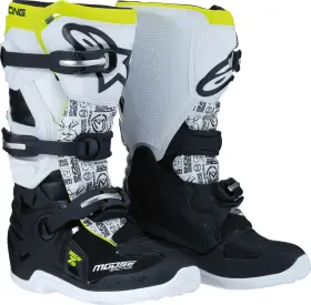 0215024-125-3 Moose Offroad Youth Tech 7s Boots - Black/white/yellow Us 3