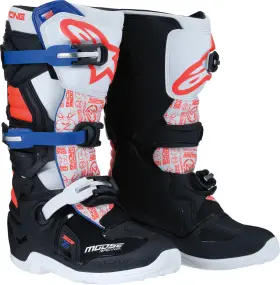 0215024-1297-3 Moose Offroad Youth Tech 7s Boots - Black/white/red/blue Us 3