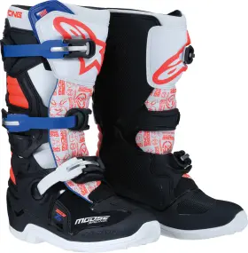 0215024-1297-6 Moose Offroad Youth Tech 7s Boots - Black/white/red/blue Us 6