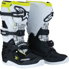 0215024-125-7 Moose Racing Tech 7s Youth Boots By Alpinestars Black/white/yellow 0215024-125-7 Moose Racing Tech 7s Youth Boots By Alpinestars Black/white/yellow