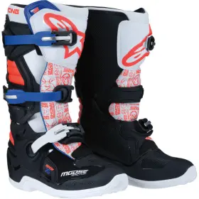 0215024-1297-8 Moose Racing Tech 7s Youth Boots By Alpinestars 8 Red/white/blue