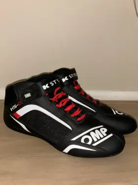Omic812-47 Omp Ks-2 Karting Shoes Size 46 Black White Red