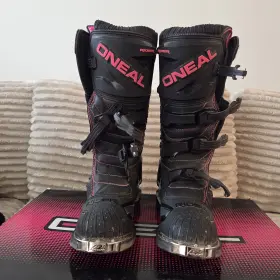 0324-708 Oneal 842346141739 Women S O Neal Motocross Dirt Bike Riding Boots Black And Pink Size 8