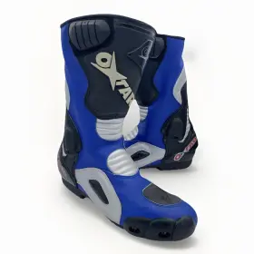 7630 Oxtar Motorcycle Boots Mens Size Us 13 Eu 47 Blue Black Silver Tcs Sport