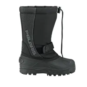 286419601 Polaris Youth Snowmobile Boots Lace Lock System Warm Waterproof Snow Black