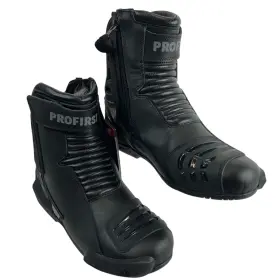 90023 Profirst Motorcycle Boots Mens Sz 9 Black Genuine Leather Waterproof New In Box