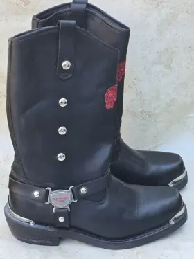 1670 Red Wing Motorcycle Boots Size 9 With Silver Accents And Wings 1670 Red Wing Motorcycle Boots Size 9 With Silver Accents And Wings