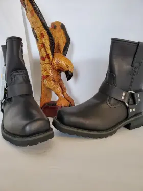 Bm1443tw Ride Tech Durable Rugged Leather Motorcycle Riding Boots Men Sz. 8.5 Wide