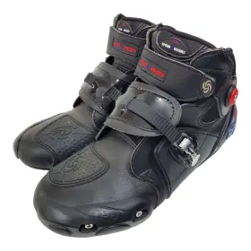 A09003 Riding Tribe Speed Biker Boots Men Size 44 Us 9 Black Touring Waterproof Motorcycle Motocross