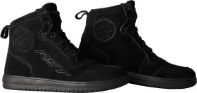 103062blk-39 Rst Hi-top Moto Womens Sneakers 6 Black Suede