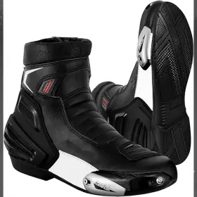 Bt-70 Saga Moto Mens Motorcycle Boots Leather Motorbike Waterproof Shoes Protective Us 11