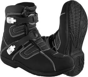 Bt-88 Saga Moto Mens Motorcycle Boots Leather Protective Waterproof Shoes Black Us 12
