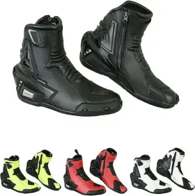 Bt-90 Saga Moto Mens Motorbike Leather Boots Short Ankle Waterproof Shoes Protective Footwear