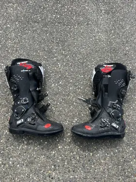 Sid-c3s-bkbk-43 Sidi Crossfire 3 Srs Off-road Mx Motocross Boots Black - Mens 9.5 Us / 43 Eu
