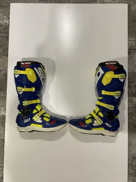 Sid-c3s-gblb-43 Sidi Crossfire 3 Srs Off-road Mx Motocross Boots Flo Yellow/blue Eu 43 / Us 9.5
