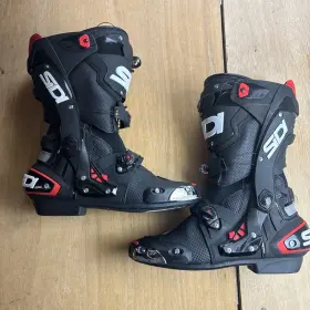 Sis-rex-bkbk-40 Sidi Rex Air Motorcycle Boots Black/black Size 43 Euro / 9.4 Us