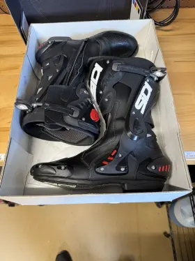 44eur Sidi Vstairblk/blk47 St Air Mens Motorcycle Boots Black / 10 Us