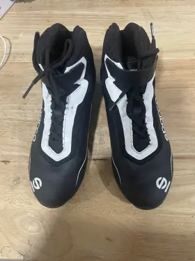 001271 Sparco K-run Kart Racing Shoes Black White 01271 Size 4.5 Us
