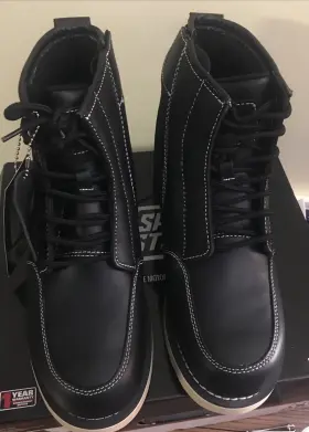 88-4340 Speed And Strength Over-haul 884340 Leather Upper Motorcycle Boot-black Size 12