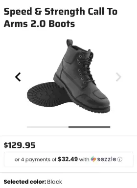 609056blk13 Speed & Strength Motorcycle Riding Boots. And Strength. Call To Arms. Size 13