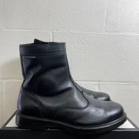 7523 Tcx W Black Leather Motorcycle Boots Waterproof Zip Side Mens 44 Eu/10 Us
