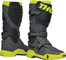 3410-2745 Thor Radial Moto Boots Gray/fluorescent Yellow Us 7
