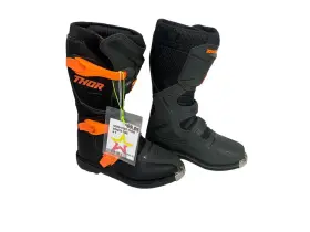 3411-0520 Thor Sd Used Kids Dirt Bike Boots - Black Mx Sole Us Size Youth 04