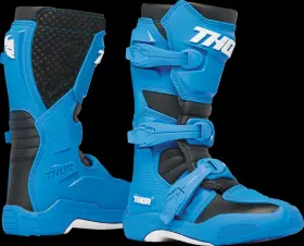 3411-0734 Thor Youth Blitz Xr Moto Boots Black/blue Us 4