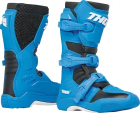 3411-0736 Thor Youth Blitz Xr Boots - Black/blue Size 6