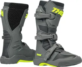 3411-0742 Thor Youth Blitz Xr Boots - Gray/charcoal Size 5