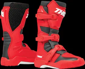 3411-0756 Thor Youth Blitz Xr Moto Boots Red/charcoal Us 5