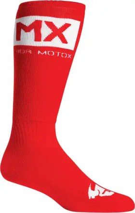 3431-0674 Thor Mx Solid Socks - Red/white Size 10-13