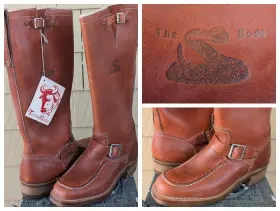 1892 Weinbrenner Since 7199 Vtg New Nos Nib 9.5 18 Inch Tall Engineer Motorcycle Leather Snake Boots