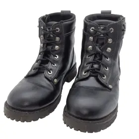 2505 Xelement Womens Size 10.5 Righteous Black Leather Zipper Motorcycle Boots