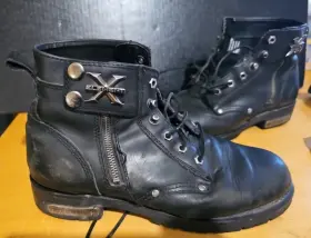 Lu1505 Xelement Footwear 1505 Mens 10.5 Sprocketft Black Leather Lace-up Motorcycle Boots