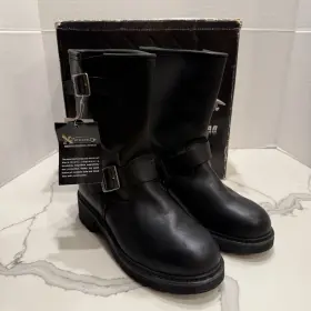 Lu1437 Xelement Leather Motorcycle Boots Rider Mens Size 8.5m New With Box