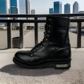 Lu1446 Xelement Black Leather Lace Up Side Zip Boots Mens Sz 12 Motorcycle-no Insoles