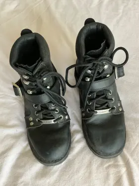 Lu2469 Xelement X Element Womens Biker Boot Size 7m Lace Up And Buckle Round Toe
