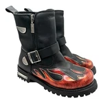 Milwaukee Womens Biker Boots With Flames Black Leather Size 7D Style MB214 Good Pre-owned. Price: $84.95.