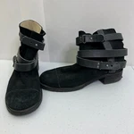 Joe's Sami Boots 9 Black Suede Strappy Combat Moto Punk Ankle $260 Buckle Pre-owned. Price: $31.49.