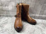 Frye Boot Women 8B Veronica Engineer Shoes Brown Leather Ankle Moto Biker Straps Pre-owned. Price: $71.86.