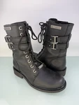 Harley-davidson Blk Leather Boots 7.5 Dark Utility Grunge Bikercore Moto Combat Pre-owned. Price: $50.00.