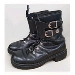 Harley-davidson Women's Black Motorcycle Boots Size 9 Combat Leather Pre-owned. Price: $49.25.