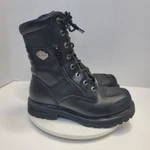 Harley-davidson Mens Riddick Inch Lace Up Black Motorcycle Boots 8.5 D98308 Pre-owned. Price: $49.99.